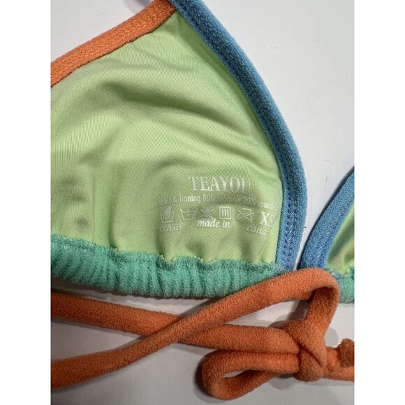 Tea You Terry Triangle Bikini Top in Green - Picture 3 of 3